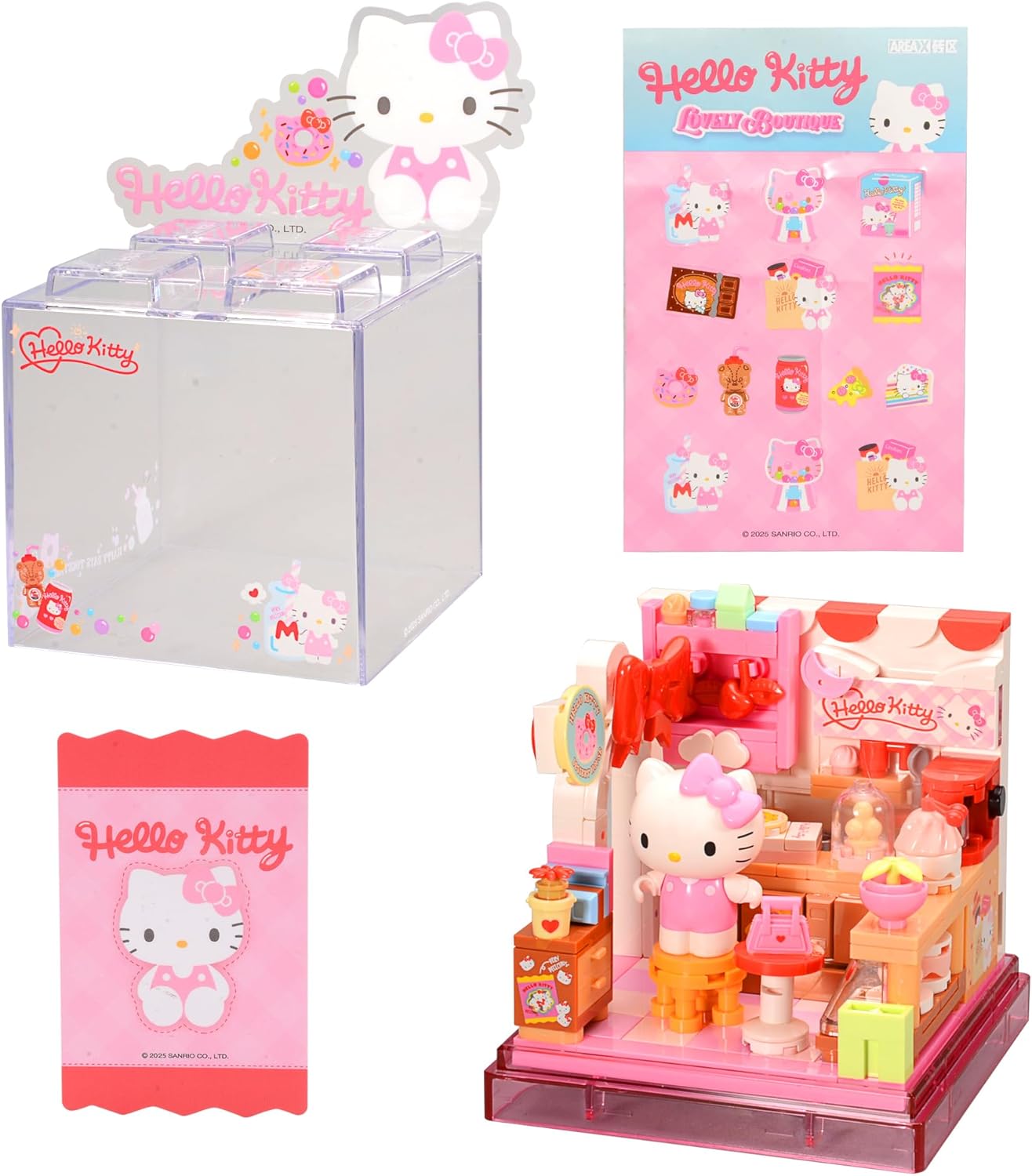 ROLOSO Cute Building Bricks Blocks Toys Miniature Sets with Transparent Display Fun Toy Collectible Gift for Fans Girls Birthday Party Supply Decorations Room Décor Plush Stickers Stuff Age 3 4 5 6