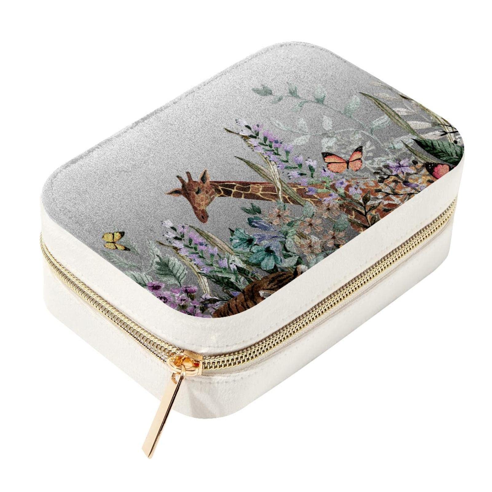 Boîte à bijoux double couche compacte avec compartiments amovibles