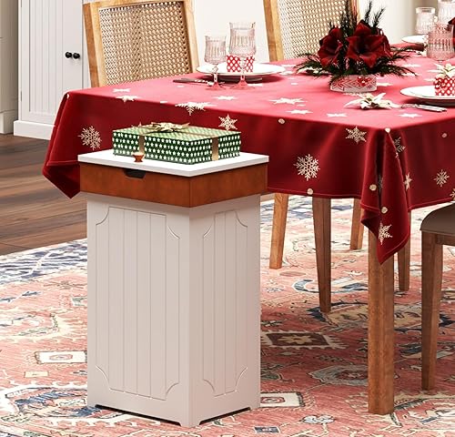 Miniatura 5 de Home-Like cubo para basura de madera con tapa, de 13 galones, ideal para basura reciclable, de 16 de ancho x 13 de profundidad y x 26.5 de alto.