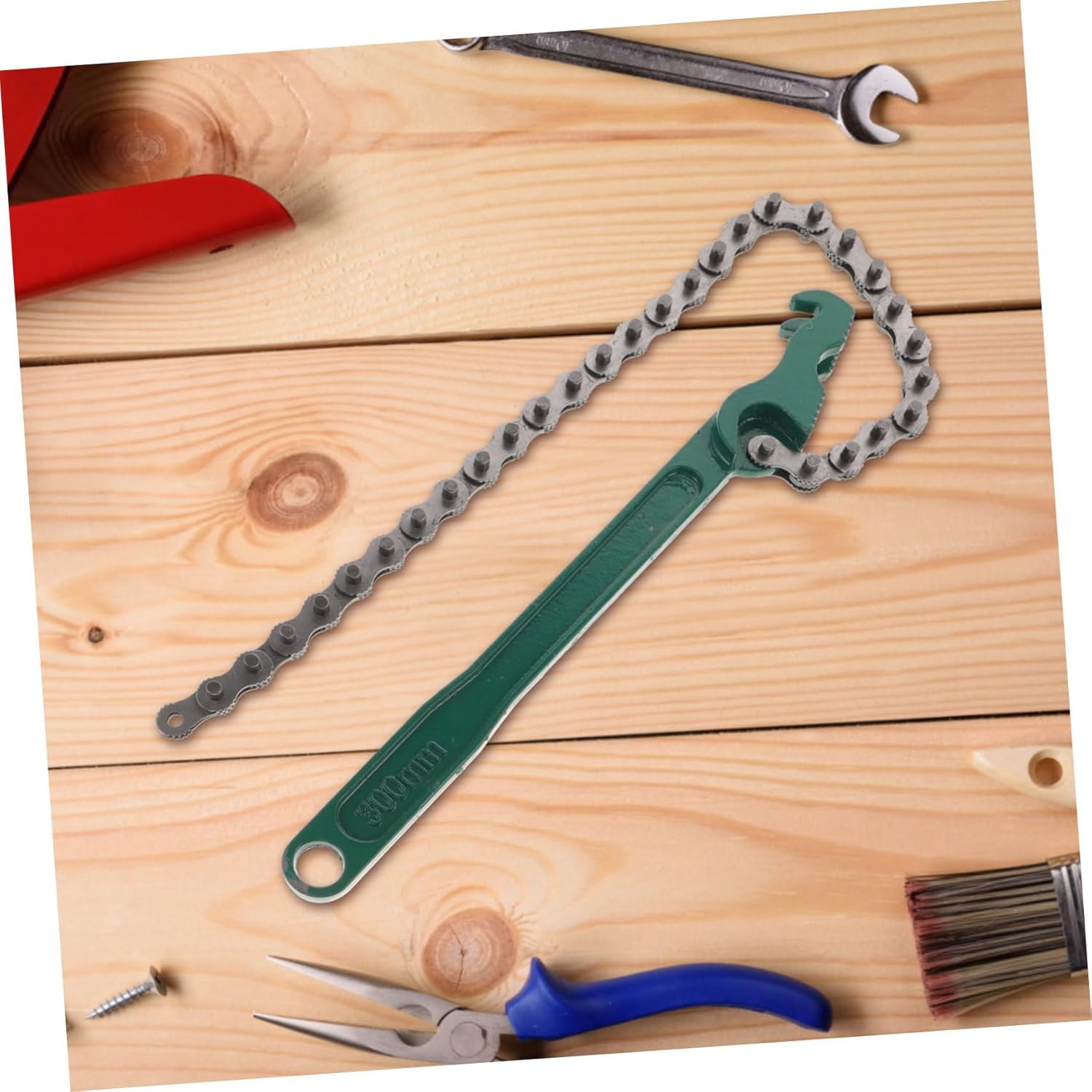 Heavy Duty Chain Wrench Non- Oil Filter Tool for Plumbing Repairs High Strap Wrench Maximum Locking Force for Efficient Disassembly
