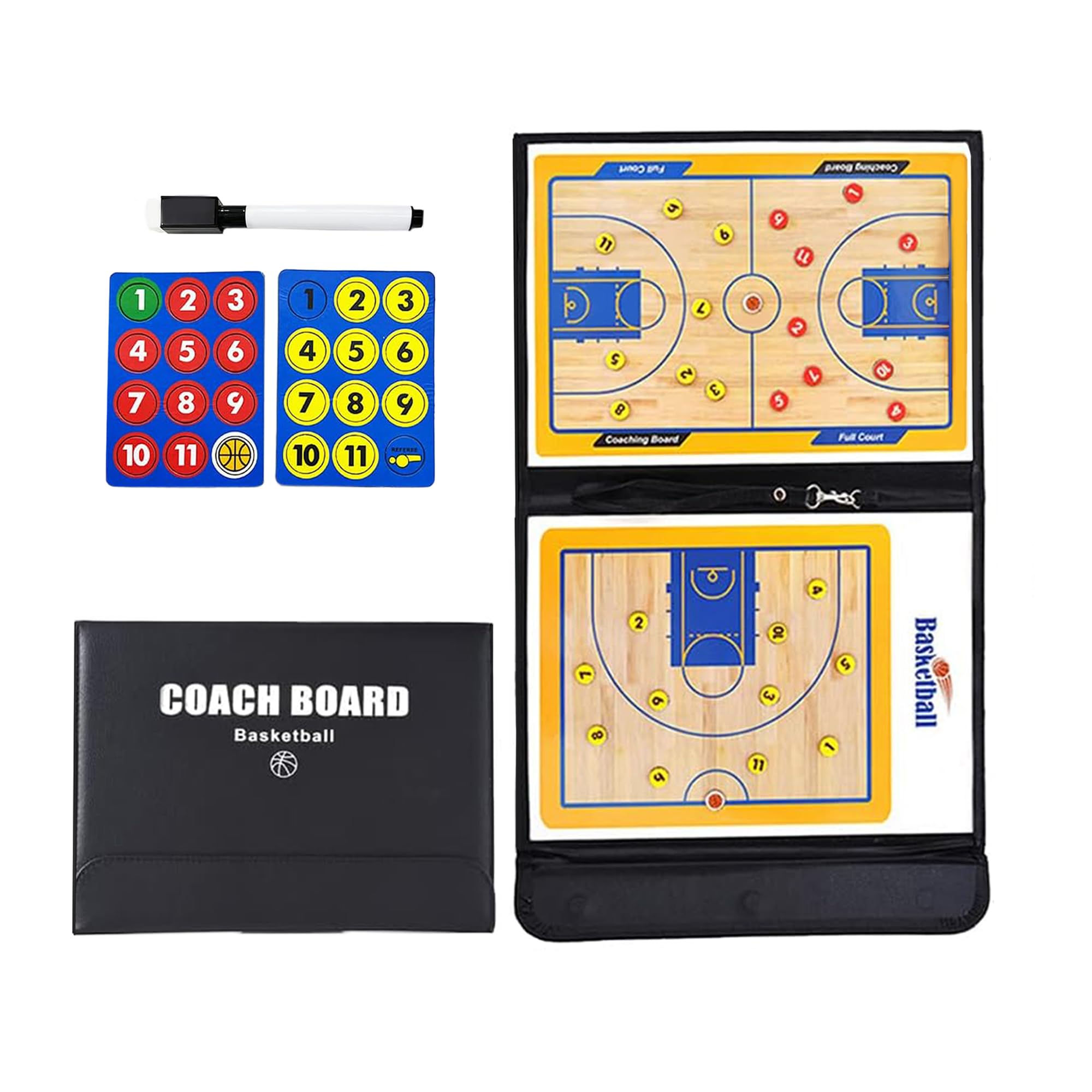 Tableau Tactique Football Pliable - Avec Aimants Et Marqueur - Planche Stratégie Entraîneur 53x31cm