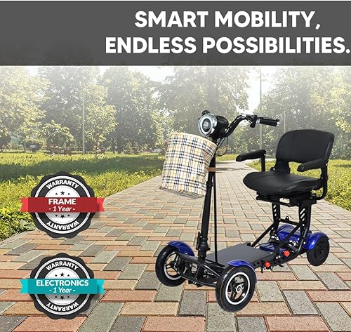 Miniatura 64 de MS-3000 Scooter eléctrico para adultos, scooters plegables para personas mayores, scooter de movilidad de 4 ruedas con silla, scooter eléctrico
