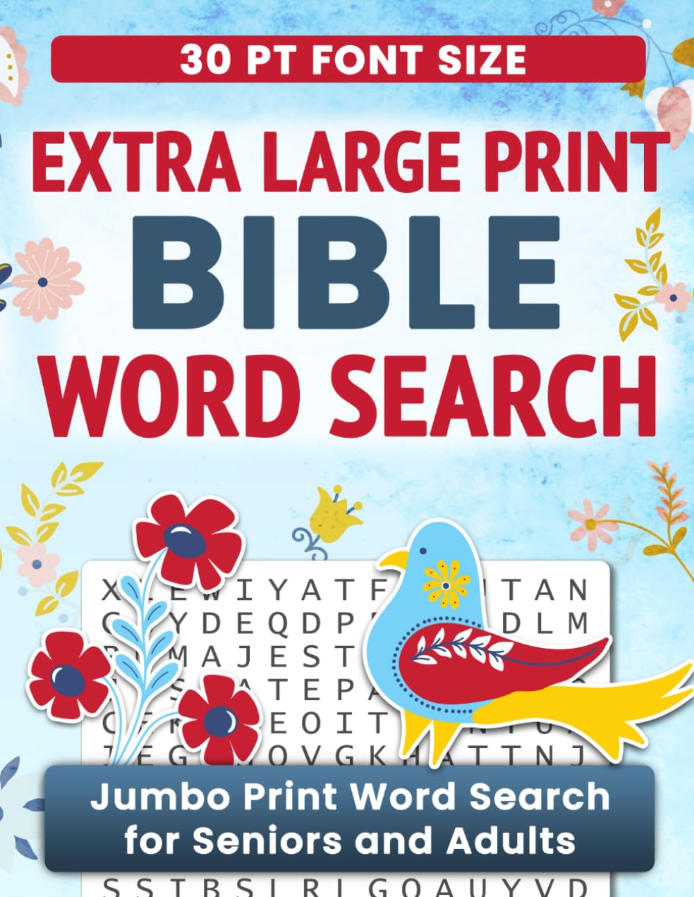 Extra Large Print Word Search Puzzle Book Bible Verses: Jumbo Print Bible Word Search for Seniors and Adults with 30 pt Font