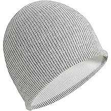 White Reflective Winter Beanie Hats Reflector Cap for Women Men Safety Gear for Running