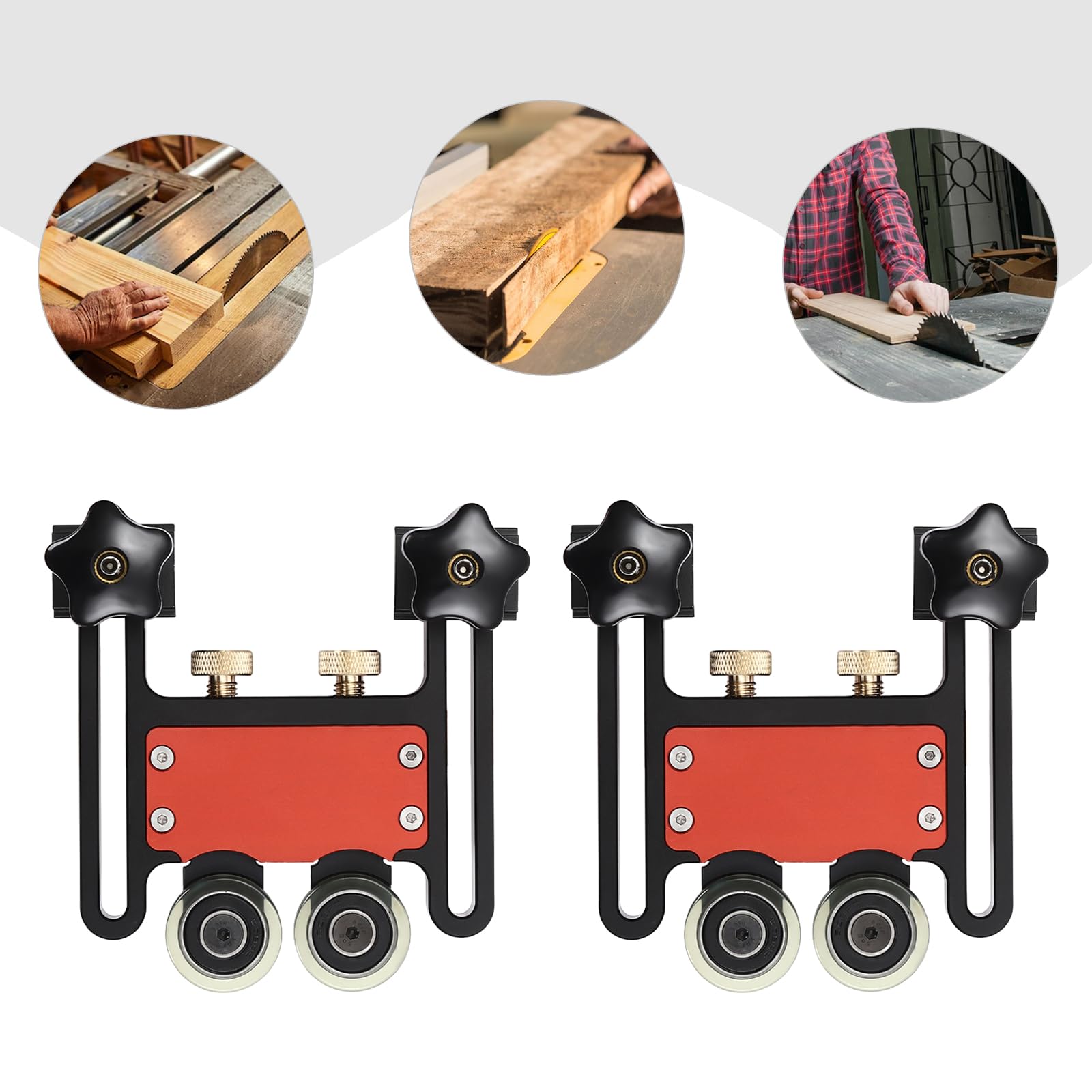 Press Feeder Guider - Rullo per sega circolare da tavolo, con 2 pressa per seghe da tavolo, fresa, lavorazione del legno, sega