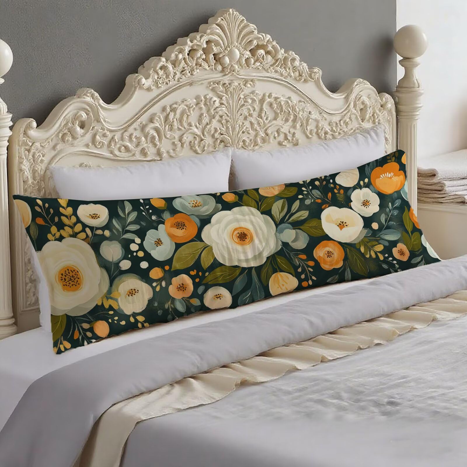 Taie traversin 120 cm orange avec fermeture éclair invisible body pillow