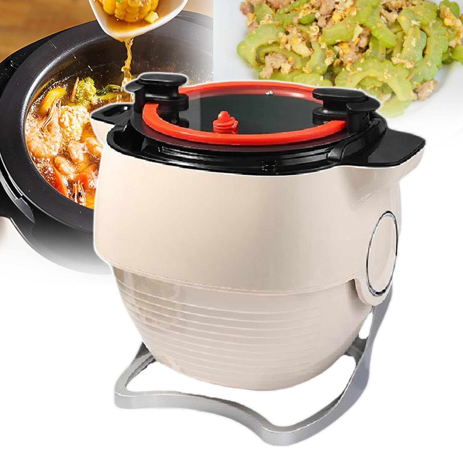 Machine de Cuisson Automatique, Robot culinaire Commercial, Rotation à 360 ° et Chauffage Complet, Machine de Cuisson du Riz paresseuse, pour sautés, ragoûts, Cuisson