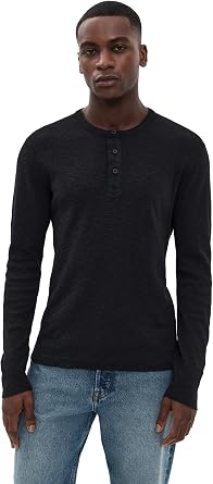 REIGNING CHAMP Mens 1x1 Slub Slim Henley