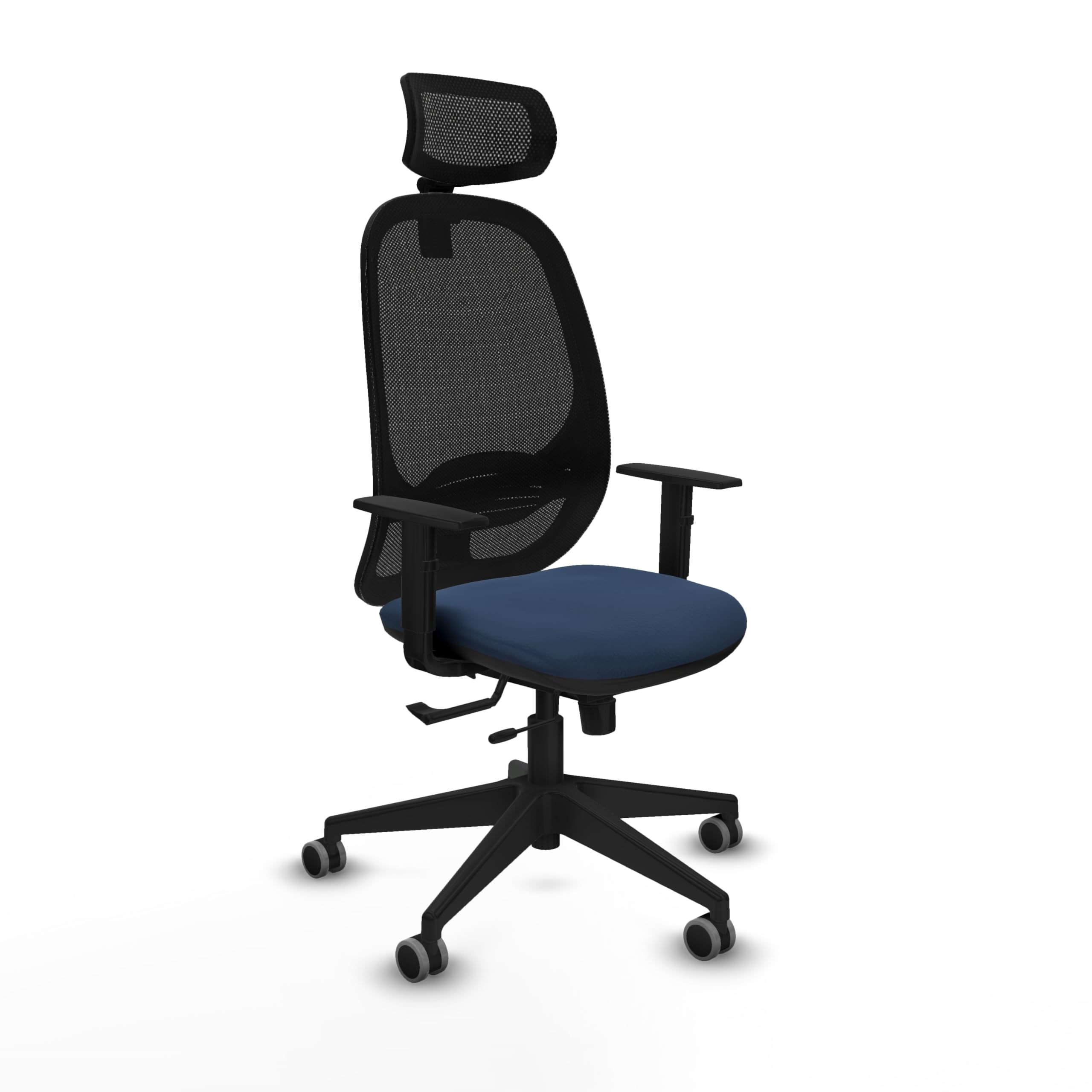 Chaise de bureau ergonomique en maille avec soutien lombaire et appui-tête réglables