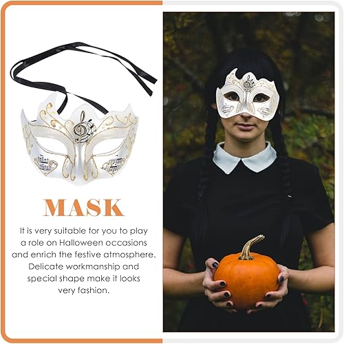 Miniatura 7 de NOLITOY Ropa para niña, máscaras de Halloween, máscaras venecianas de princesa de media cara, máscaras retro de Mardi Gras, máscaras de disfraz de