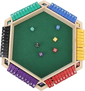 Feche o Jogo de Dados da Caixa, Jogo de Madeira para 6 Jogadores Feche o Jogo de Dados da Caixa Com 12 Dados para Diversão Sem Fim Em Família