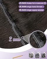 Vista 21 de LaaVoo Extensiones de cabello humano real para coser, extensiones de cabello humano de doble trama, color negro azabache, 18 pulgadas, 3.53 onzas