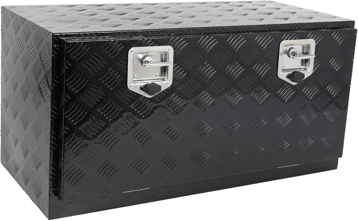 SCITOO 39 Inch Heavy Duty Truck Bed Tool Box,Aluminum Diamond Plate Crossover Storage for Most Full Size Pickups,Lockable Weatherproof Chest,Fits 39" Truck Beds,Easy Access to Load and Unload