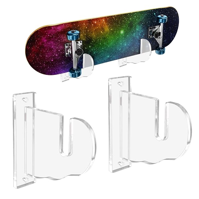 BiJun Skateboard Wall Mount Snowboard Wall Mount Display Acrylic Horizontal Skateboards Rack Skateboard Storage Hanger Transparent