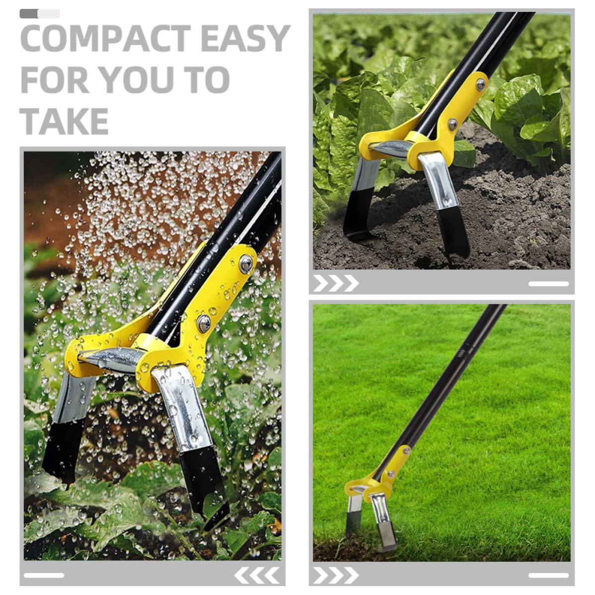YARNOW Azada Pequeña de Metal para Deshierbe Mango Ergonómico, Herramienta de Jardinería Resistente de Acero Inoxidable y Acero Manganeso para Uso en Casa y Senderismo