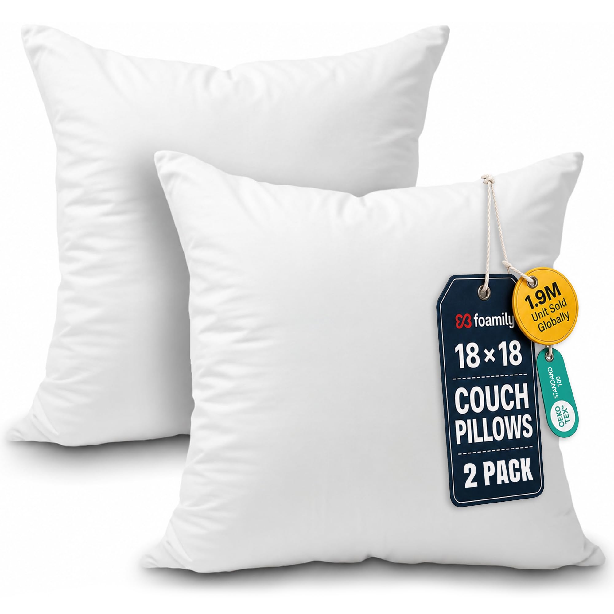 Foamily 18x18 Premium Decorative Pillow Inserts