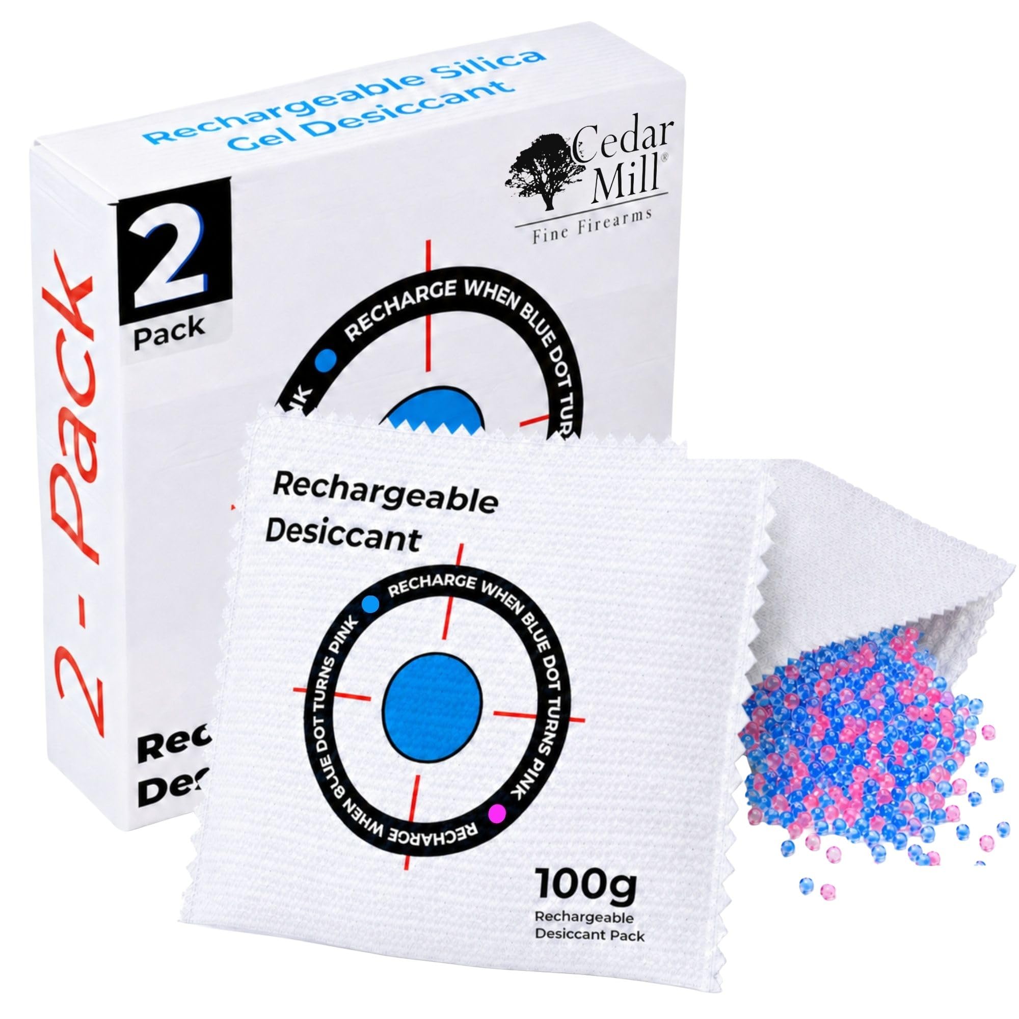 Gun Safe Desiccants - Rechargeable Desiccant Packs for Storage & Moisture Control - Reusable Desiccant Packets & Moisture Absorber - Gun Safe Accessories - 100g