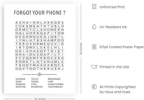 Miniatura 305 de HAUS AND HUES Decoración Divertida de Baño – Arte de Pared de Barba y Mullet, Letrero Humorístico de Baño, Impresión de Pared Divertida para Baño o