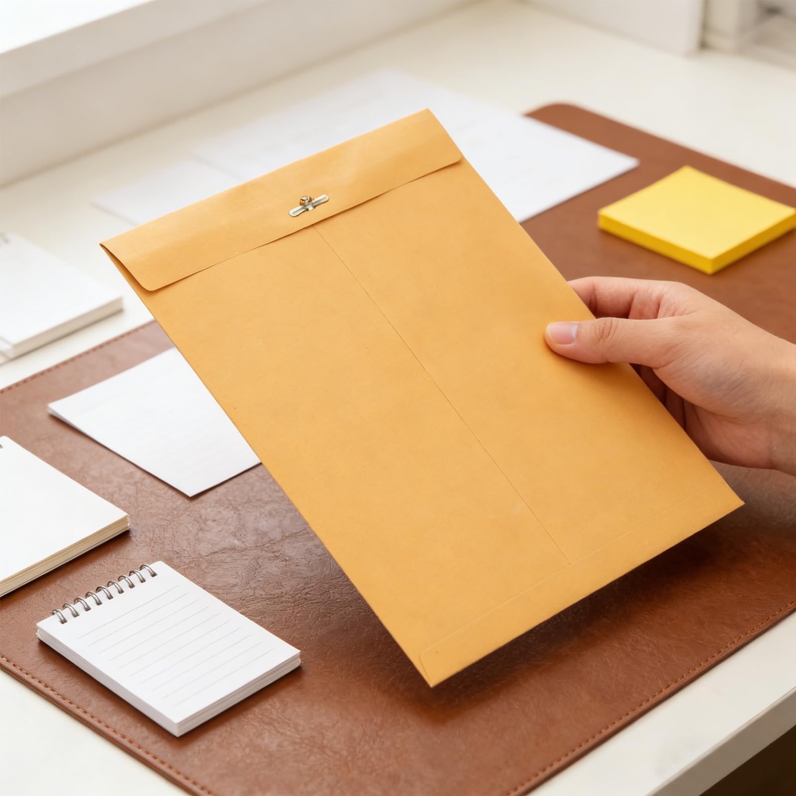 HOIGON Lot de 120 enveloppes de catalogue en papier kraft avec fermoir en métal pour classement de documents, stockage et envoi (15,2 x 22,9 cm, 22,9 x 30,5 cm, 25,4 x 33 cm)