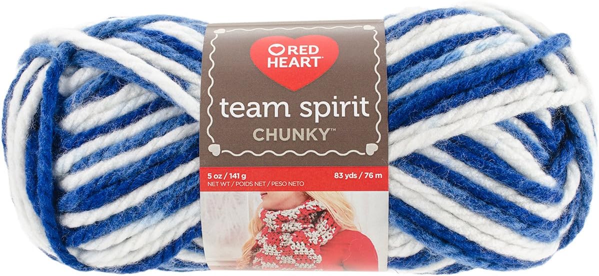 Red Heart Team Spirit Chunky Yarn, Green/Gold