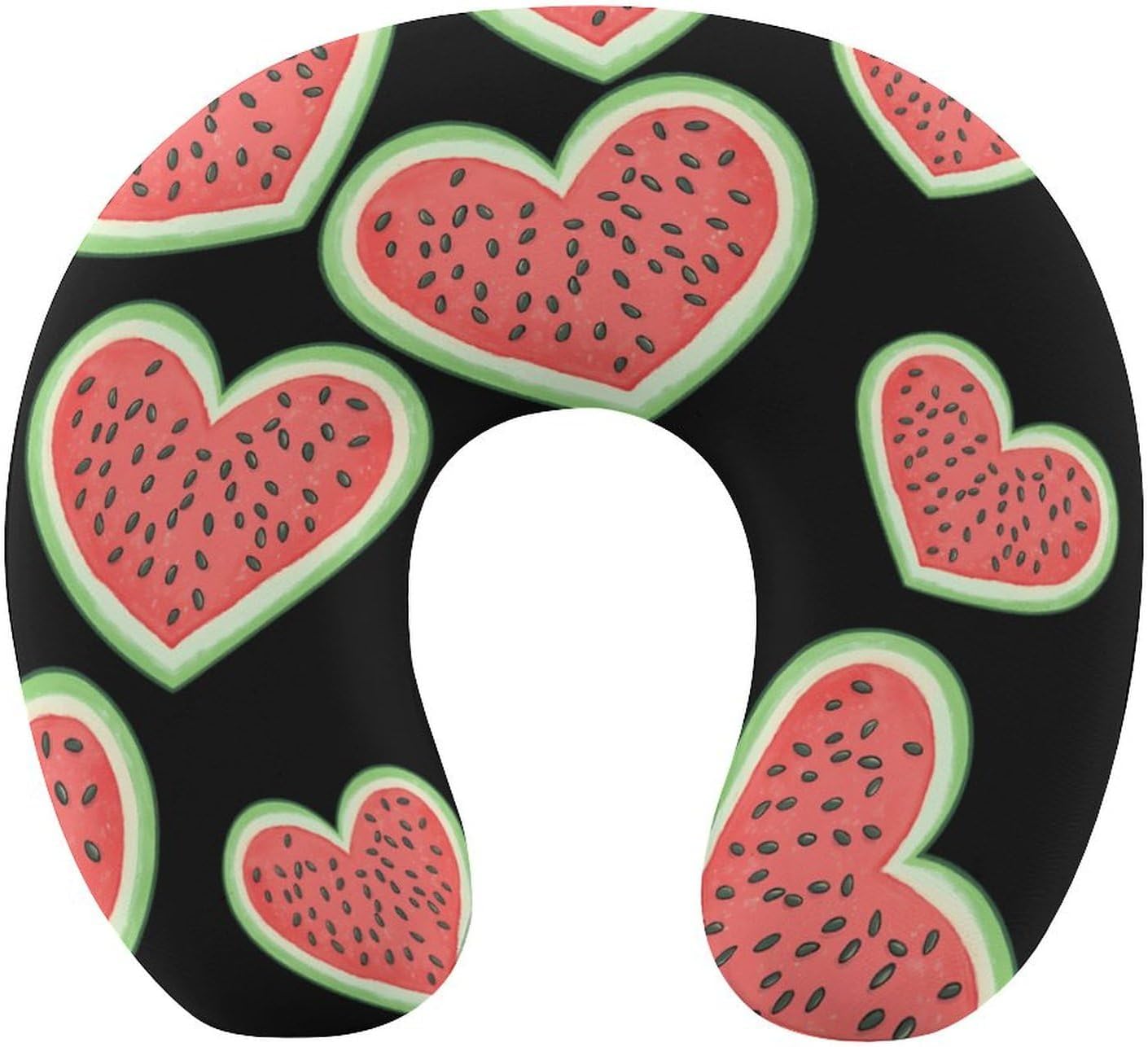 Watermelon Heart Memory Foam Pillows U Shaped Travel Neck Pillow