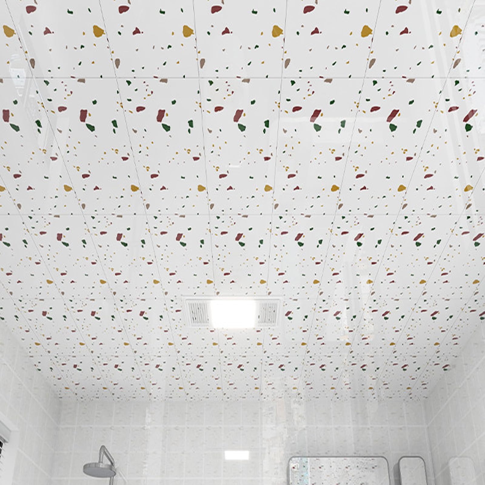 Azulejos de techo de PVC autoadhesivos para cubrir humedades y manchas