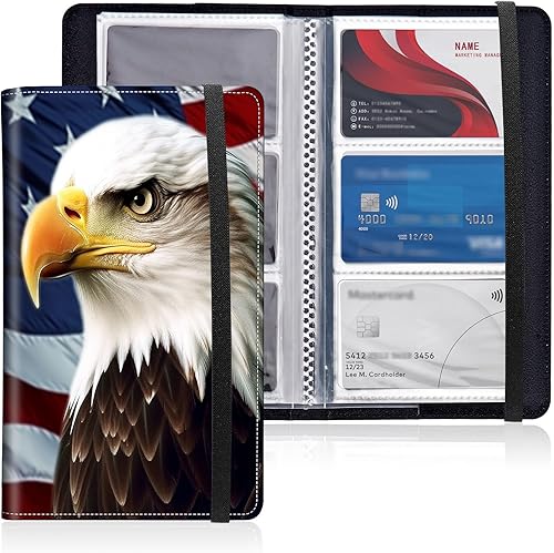 Miniatura 8 de Portatarjetas de presentación, de piel sintética, organizador de libros de tarjetas de presentación, diario con cierre elástico para 240 tarjetas,