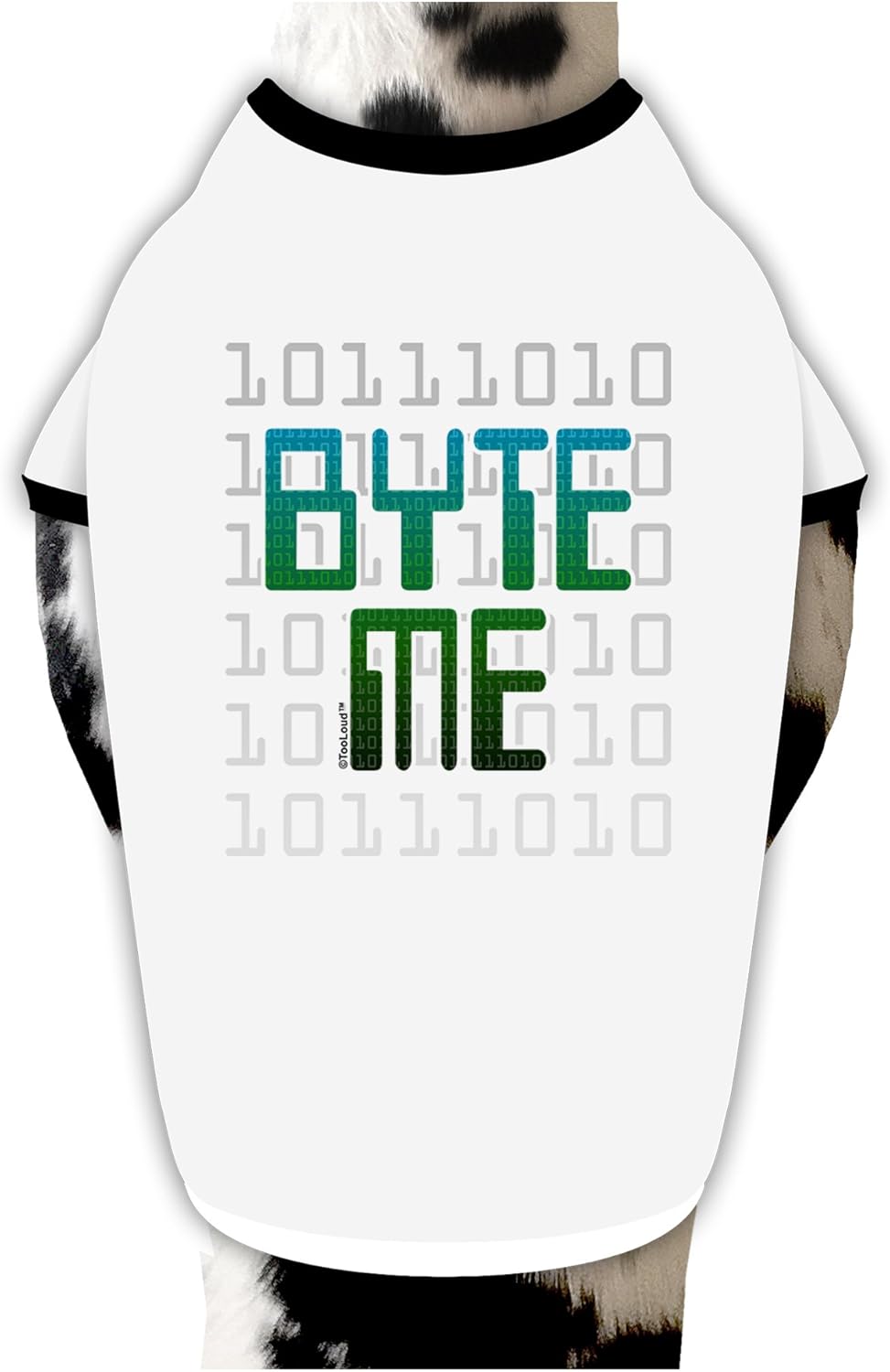 TOOLOUD Byte Me Dog Shirt White with Black XL