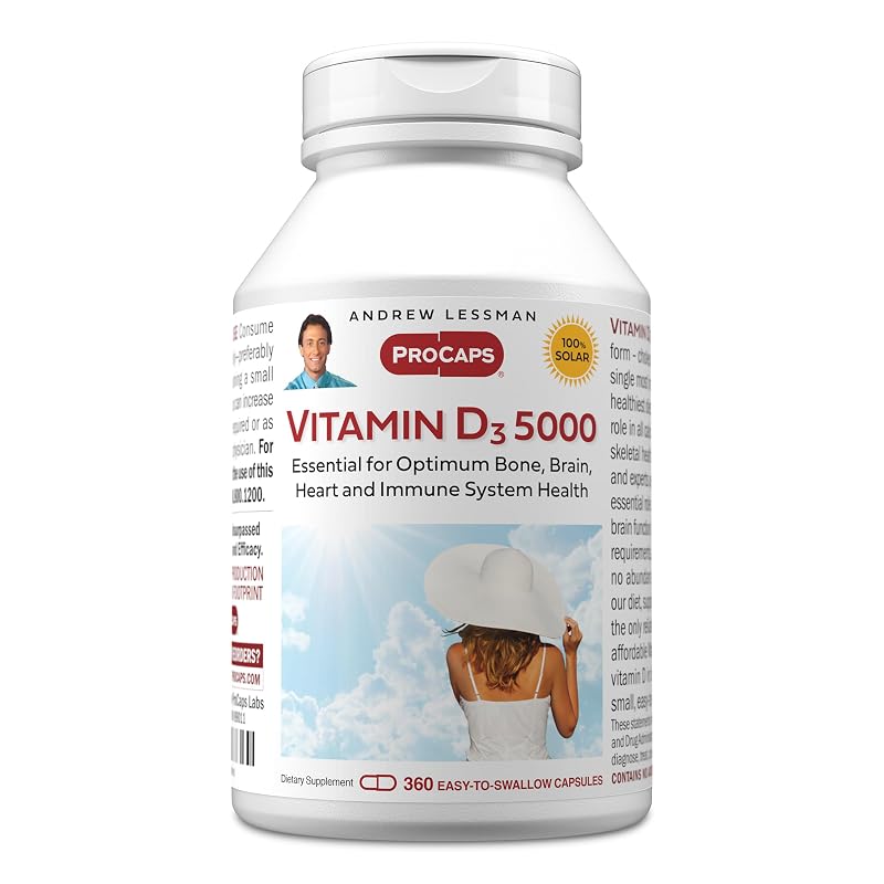 ANDREW LESSMAN Vitamina D3 (colecalciferol) 5.000 UI, 360 cápsulas