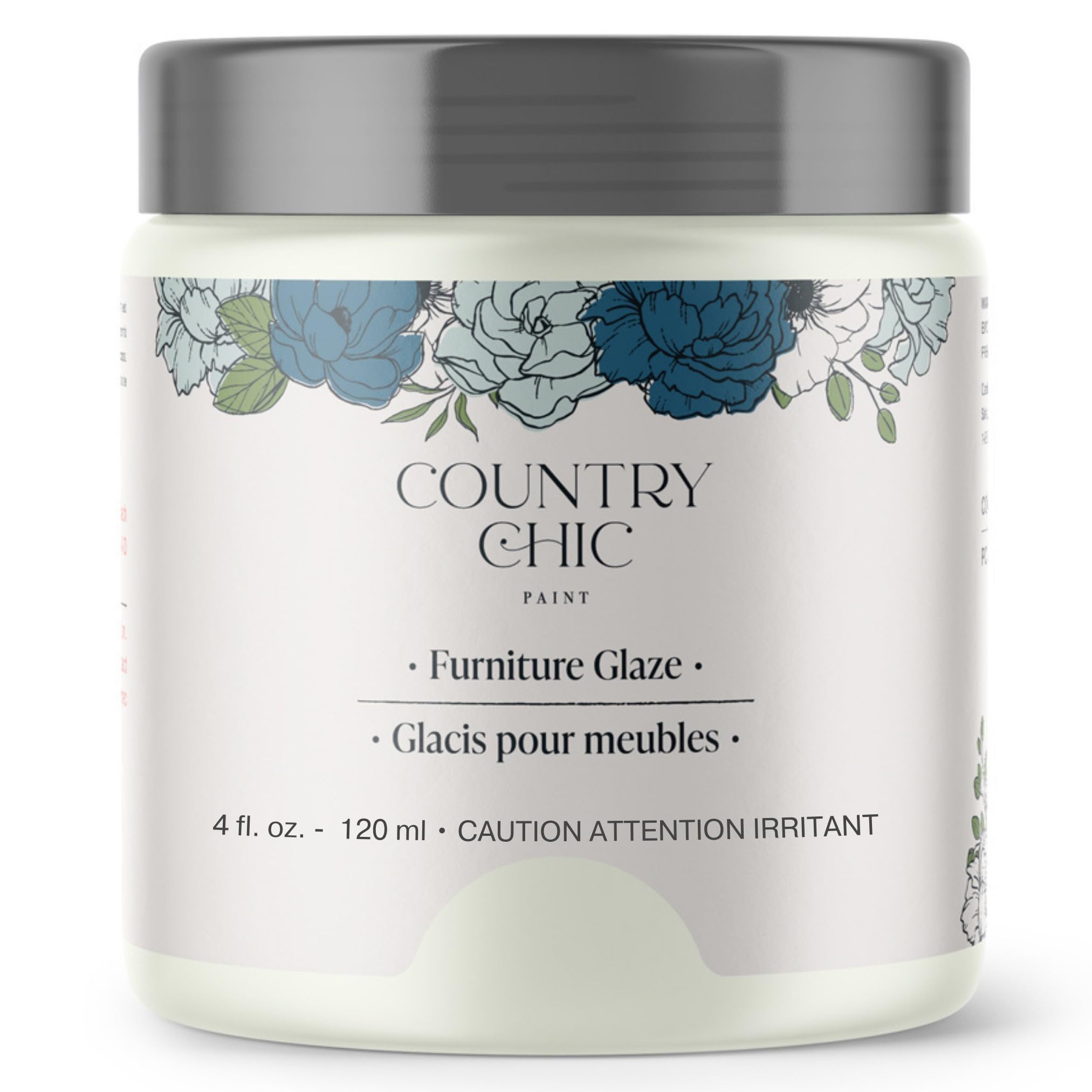 Furniture Glaze - Antique Patina Special Effects Glaze for Chalk Style Furniture Paint, Eco-Friendly Wood Stain, 6 Color Choices - Limestone [White] - (4 oz)