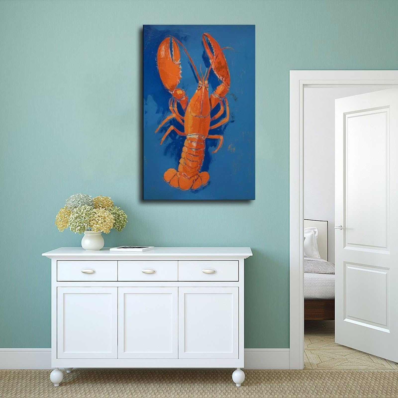 Stampa su tela con aragosta, decorazione per camera da letto, ufficio, stanza, regalo, 30 x 45 cm