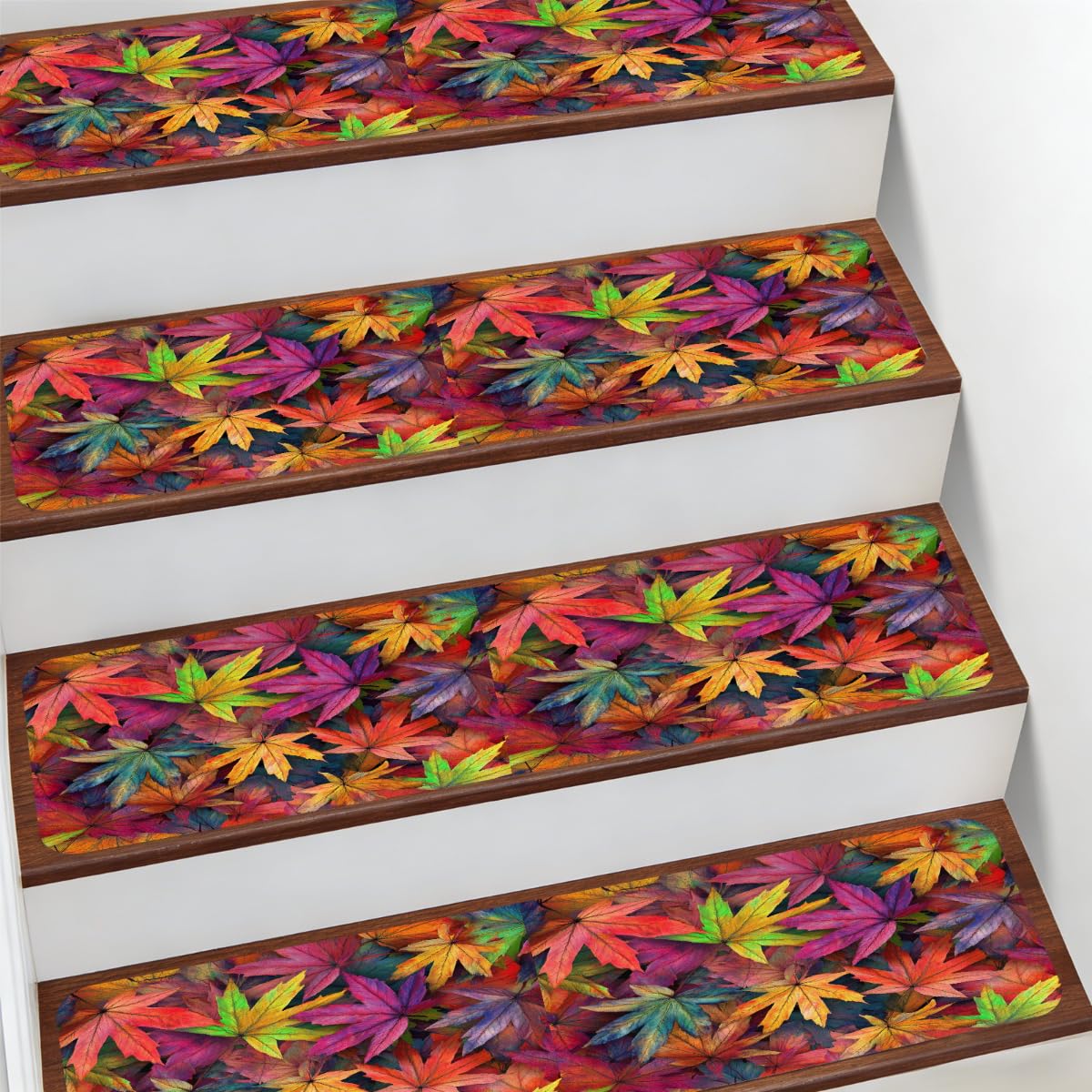 Alfombra para peldaños de escalera que protege tu hogar con diseño de otoño