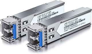 2-Pack 1.25G SFP Optical Transceiver 1000Base-LX/LH, 1310nm SMF, Up to 20km Dual LC Single-Mode Fiber SFP Module 0~70℃