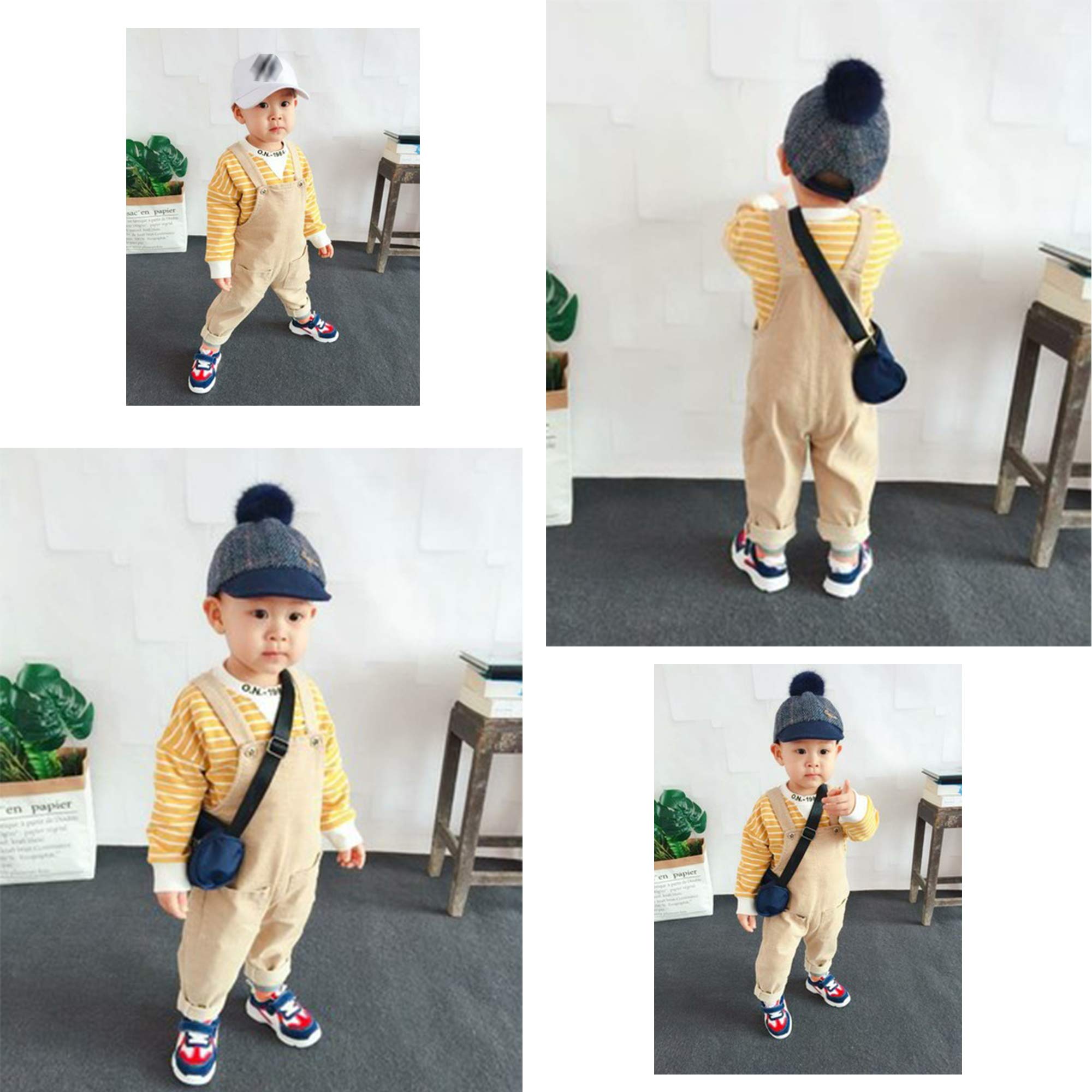 Salopette en Velours Côtelé pour Bébé Tout-Petit Enfants Garçon et Fille avec Bretelles pour Bébé Tout-Petit Enfants 1-4 ans Style Vintage Rétro - Taille 80/86/92/98/104/110