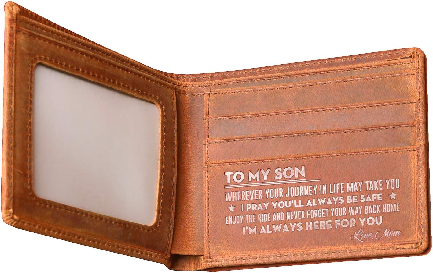 Wallets for son from Mum Biflod Slim Leather Card Holder Wallets Minimalist Customized Card Wallets Brown