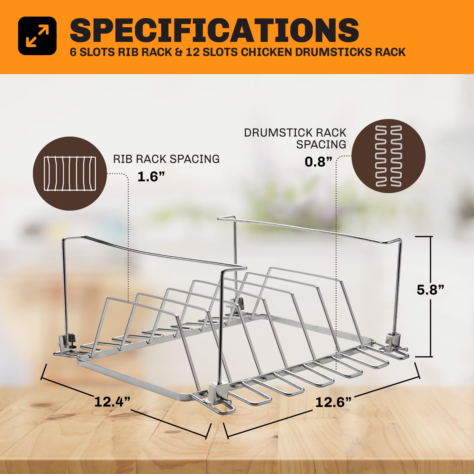 Stainless Steel Chicken Roaster COALFUN Stainless Steel BBQ Rib ...