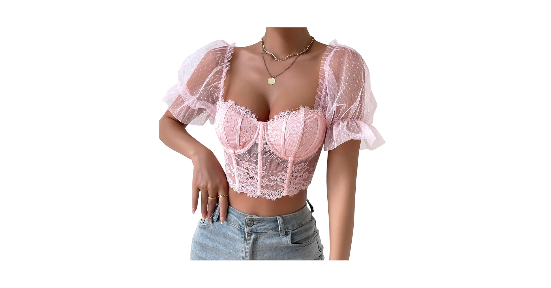 MEER.　CREAM PUFF TOP /BLK Cream Square Neck Elasticated Top – AX Paris