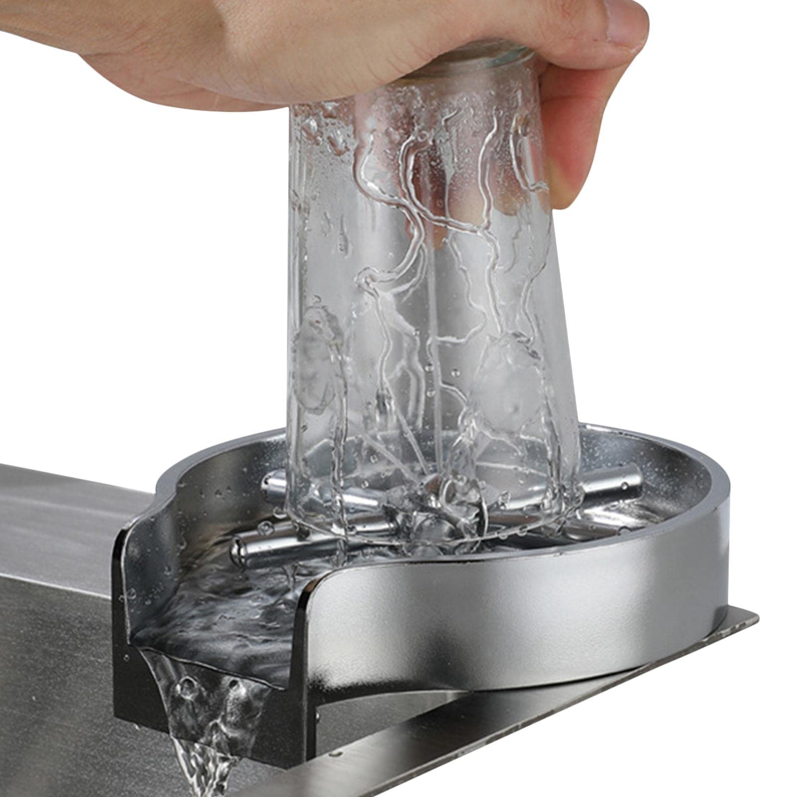 Risciacquo Vetro Lavello, Bicchieri di Vetro per Lavello in Acciaio Inossidabile, Automatico Sciacqua-Vetro per Pulitore Bottiglia Tazze, Rondella Tazza Spray Automatico Ad Alta Pressione