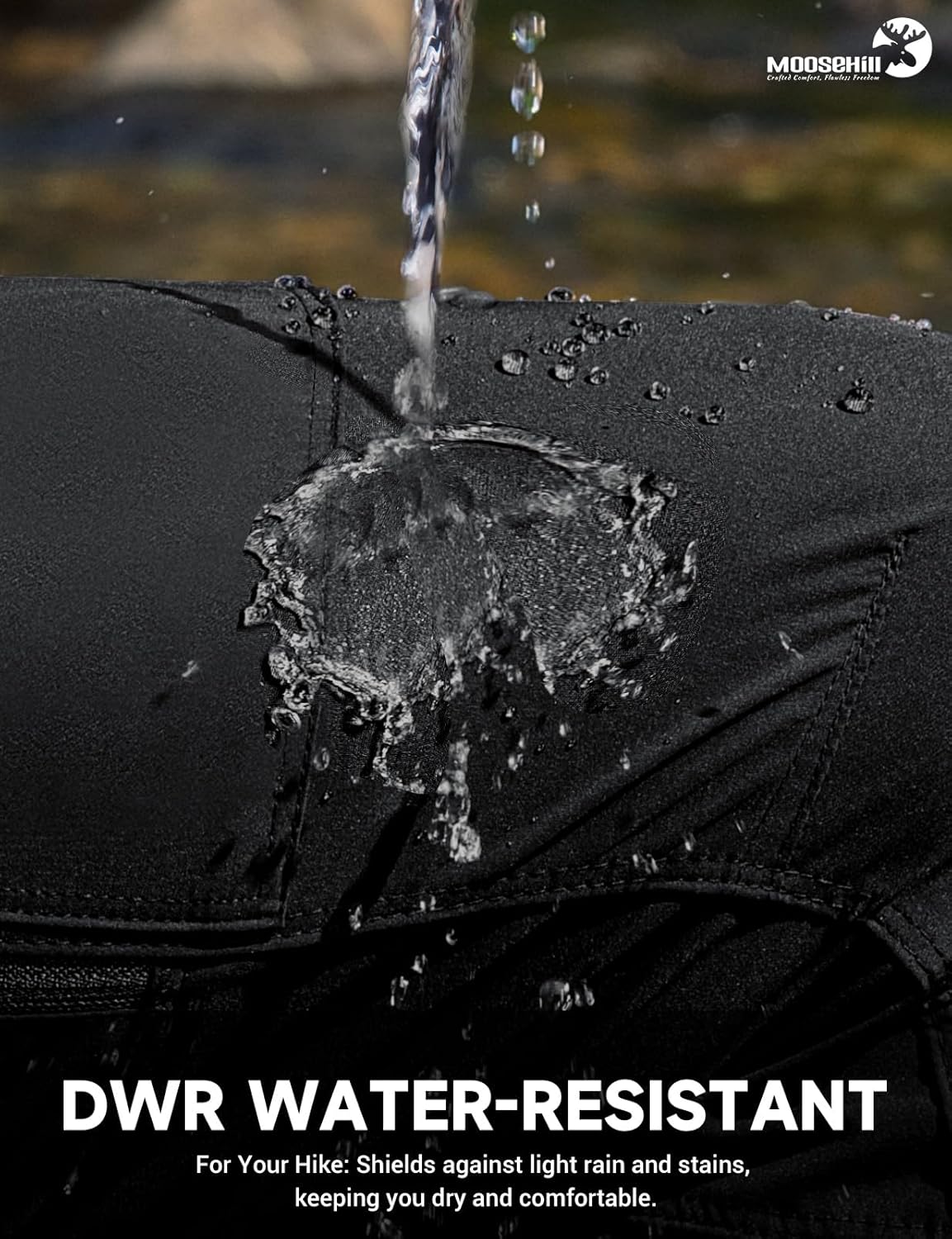 Moosehill Hiking Pants Men Stretch: Breathable Waterproof Quick Dry Lightweight Nylon Spandex Pants for Fishing Travel