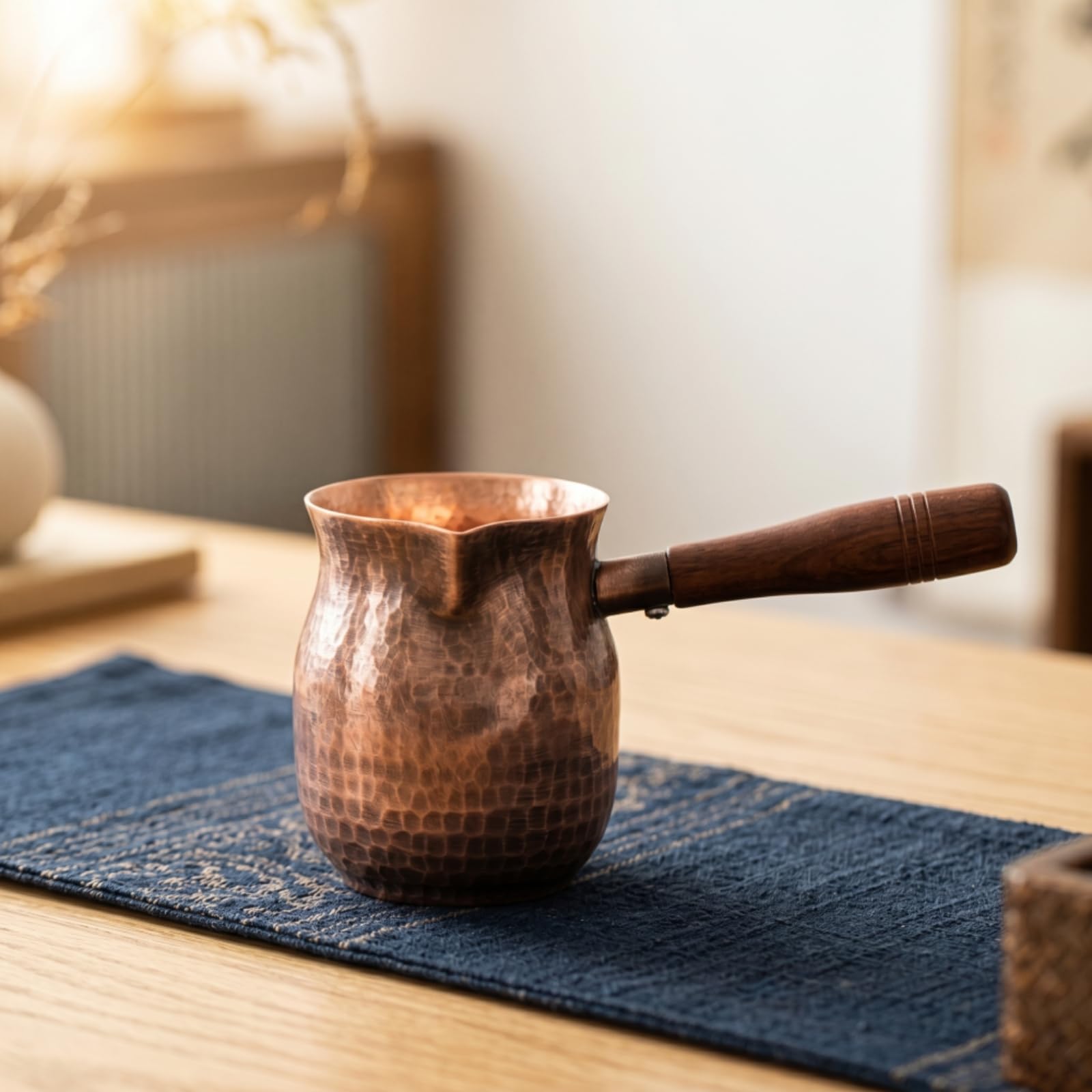 Tee mit Holzgriff gehämmert Gong hitzebeständig Kanne für Teeliebhaber, Teezubereitung, style to 4, 300 Ml