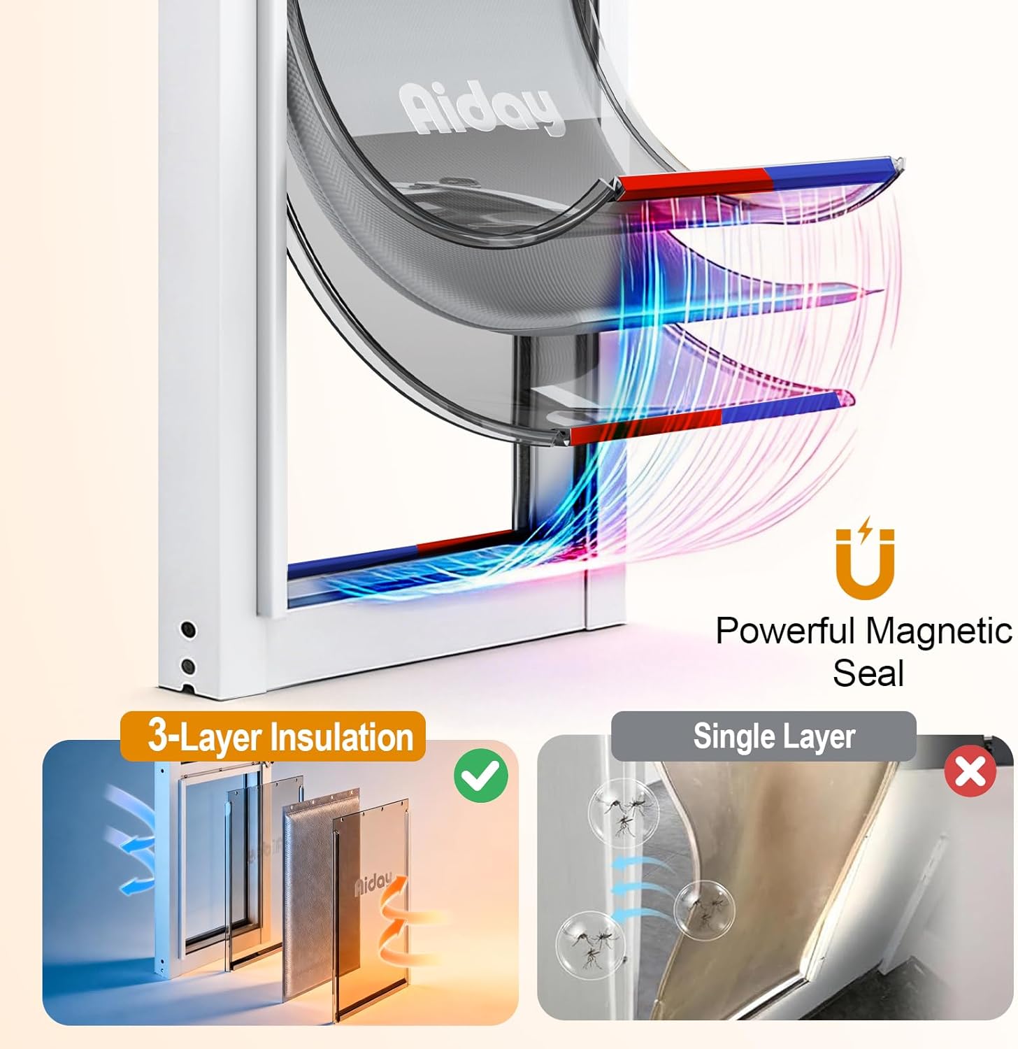Extreme Weather Sliding Glass Dog Door, Double Pane Glass & 3-Flap Insulation for Winter, Fits 76" to 80 11/16", Energy Efficient for Large Dogs up to 100 lbs (L)