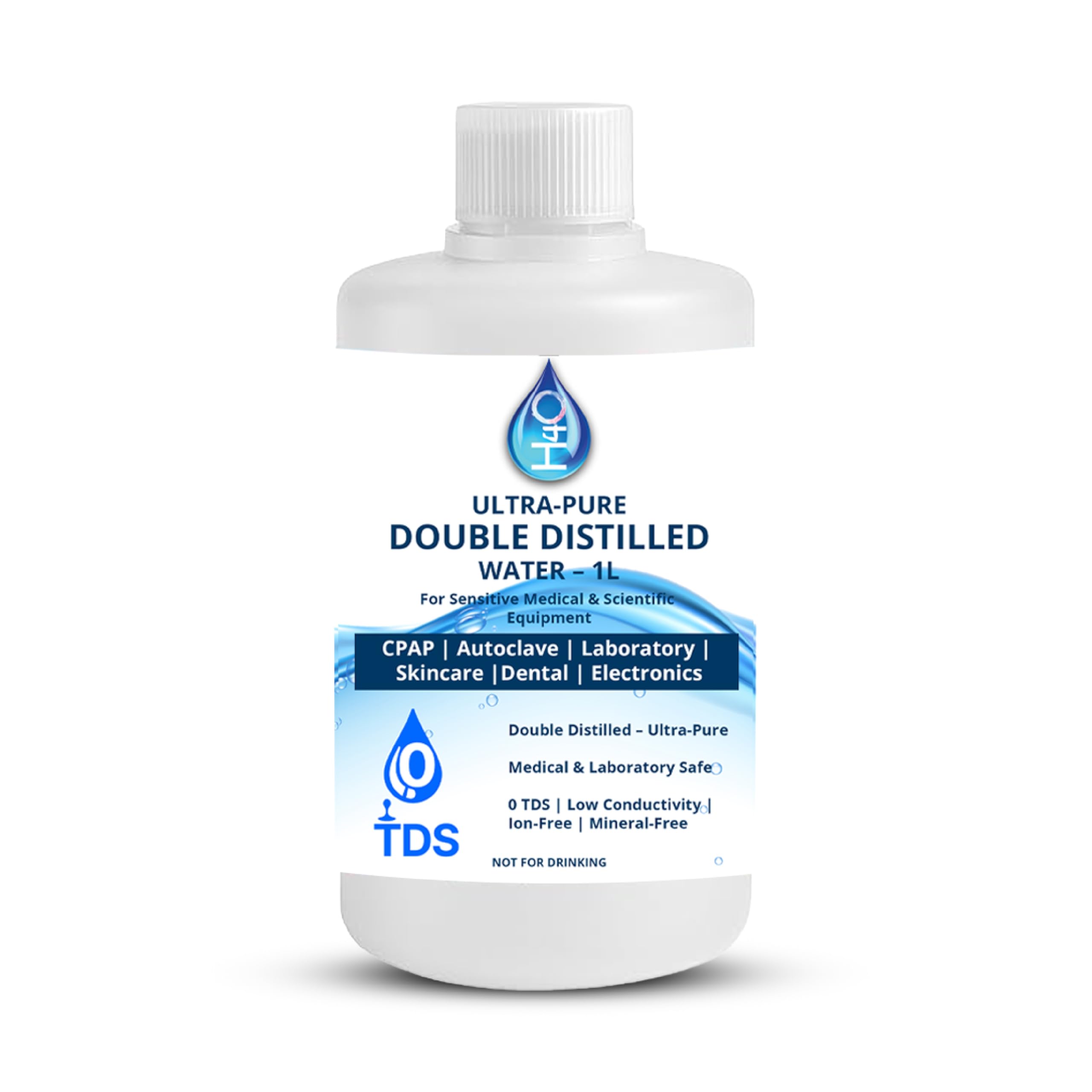 H4O: Ultra-Pure Lab Grade (TDS=0) Double Distilled water (1Ltr) | Ideal for CPAP Machines, Sterilizers, Lab Testing, Autoclaves & Equipment | Medical, Cosmetic & Household Applications. (1 Ltr)-image-22