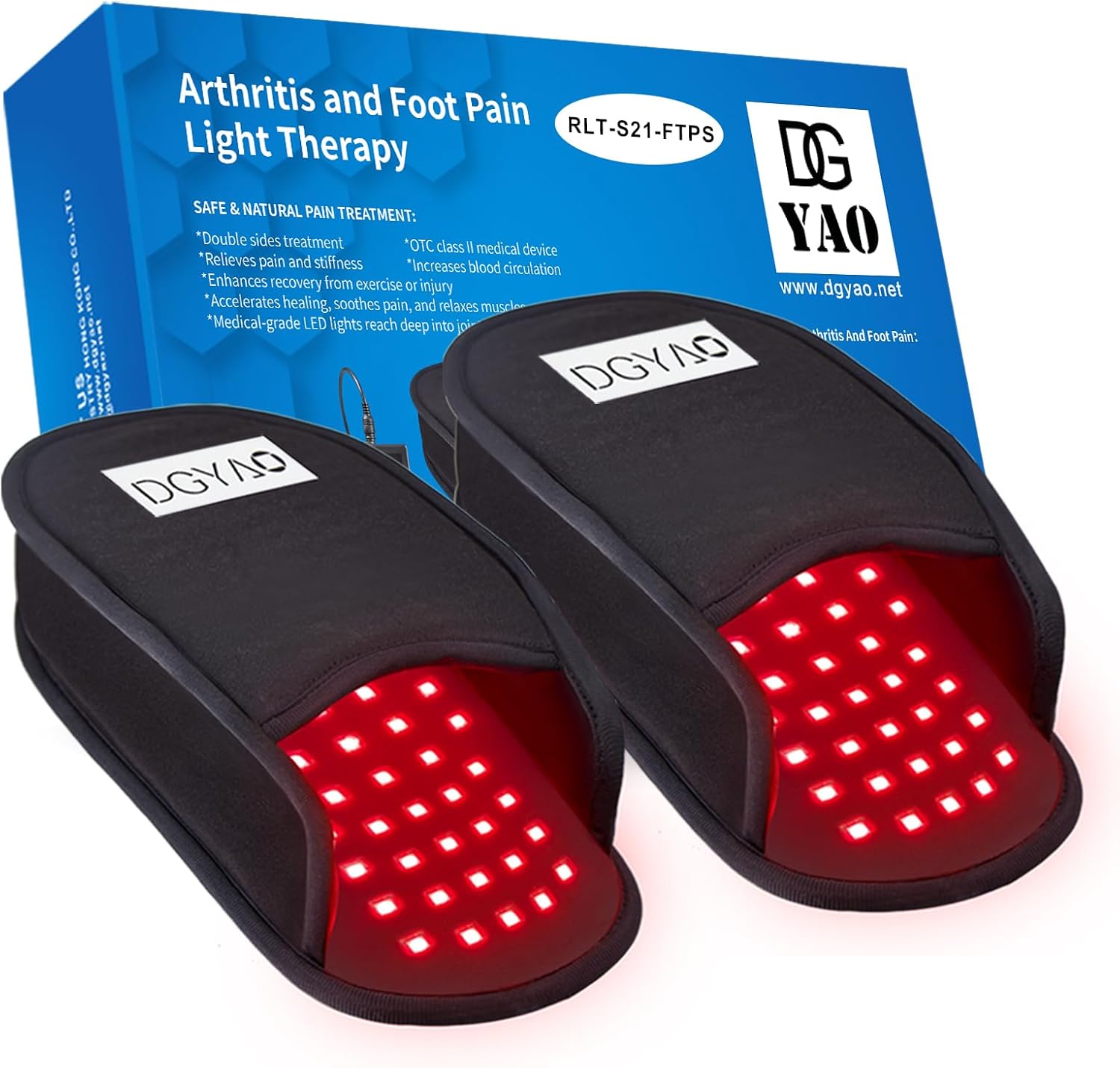 Red & Infrared Light Therapy Slipper with Pulse Mode for Feet Heel Toes, 660 & 880nm Flat LED Lights Pain Relief Muscle Relax Home Office Use (Two Pads)