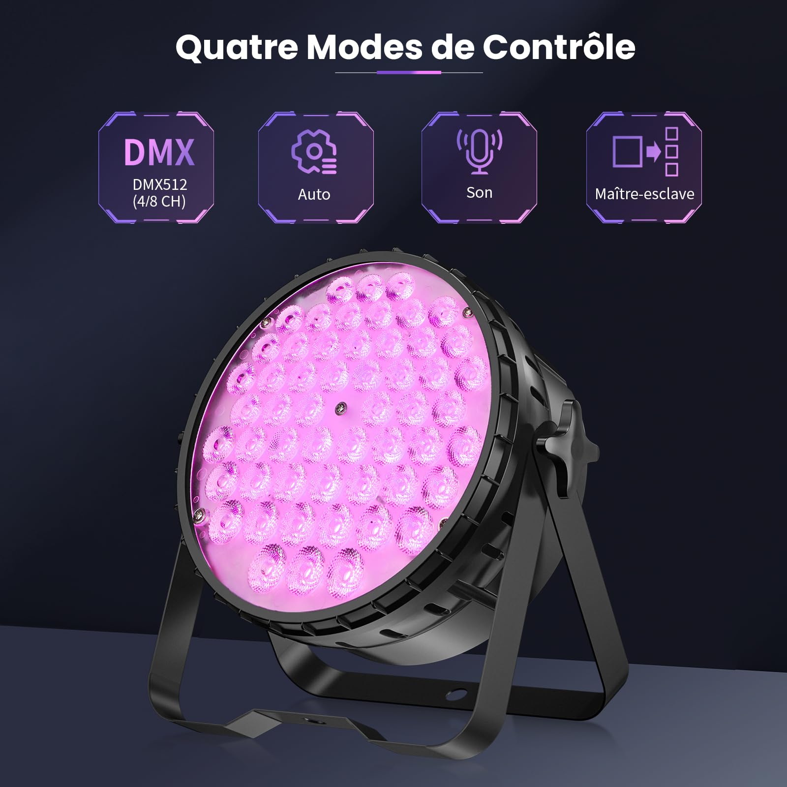 BETOPPER Projecteur de Scène 200W Par LED DMX RGBW Lumière de Scène CRI >90 5000 Lm Jeux de Lumiere Disco Eclairage Scene pour DJ, Fête, Bars, Mariages et Festivals (2)