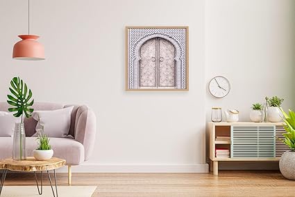 Verre Art Printed Framed Canvas Painting for Home Decor Office Wall Studio Wall Living Room Decoration (14x14 Inch Wooden Floater Frame) - Doors & Windows
