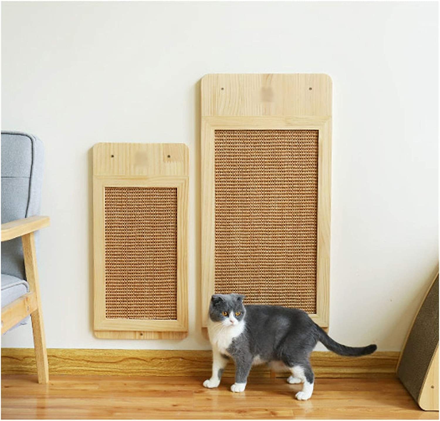 Juguete de Agarre de Gato Rascador Para Gatos Para Uso Montado En El Piso O En La Pared Rascadores Para Gatos De Tablero De Sisal Duraderos Que Ahorran Espacio Tableros Afiladores de Uñas(70*38*2.4cm)