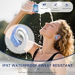 Écouteurs sans fil Bluetooth 5.4, écouteurs à réduction de bruit avec 75 heures d'autonomie, affichage LED de la puissance, écouteurs étanches IPX7 pour le sport/entraînement