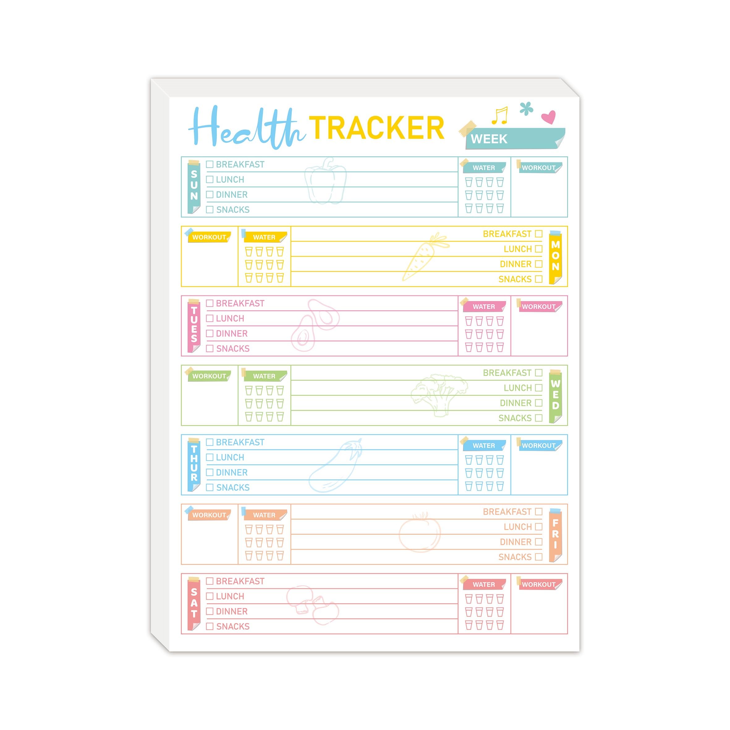 VELATYVIO 100 Pages Weekly Health Tracker workout journal meal planner notebook Daily Food Diary Fitness Diet Wellness Record for Women Men Weight Loss Progress 9.84 x 7.28inch
