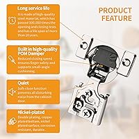 Vista 5 de Chibery 10 Pack 1/2" Overlay 4D Soft Close Concealed Hinges for Face Frame Door, Adjustable Closing Speed, Smooth Slow Self Close Hinges, Satin