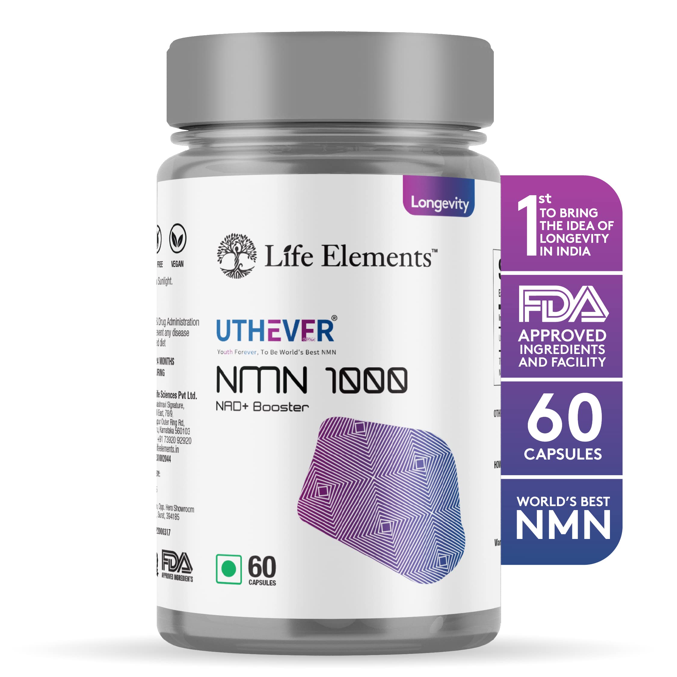 Buy NMN Pro 1000 Enhanced Absorption UTHEVER NMN World’s Most